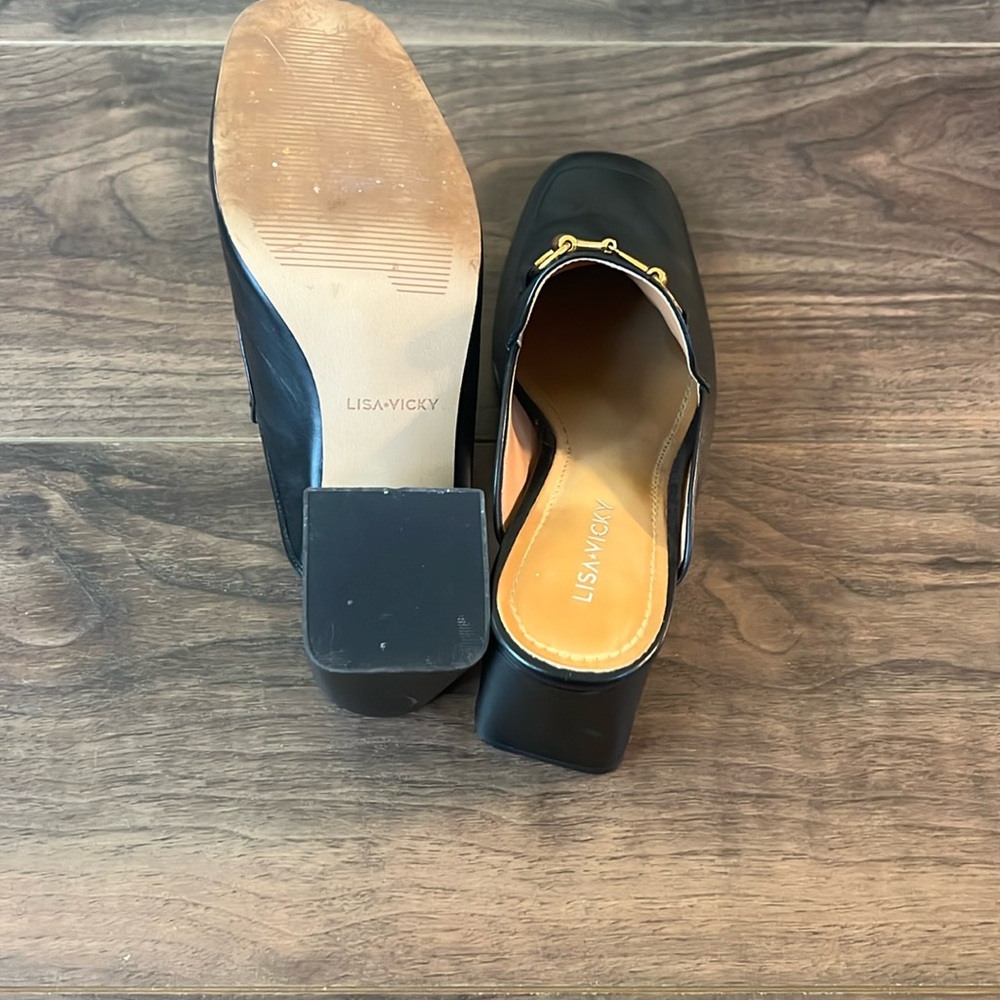 Lisa Vicky Black Leather Mules - Picture 4 of 4